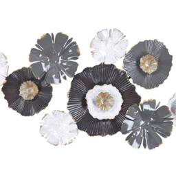 Wyld and Coco Gold-Accented Iron Wall Sculpture 90 x 49 cm Grey White - thumbnail 2