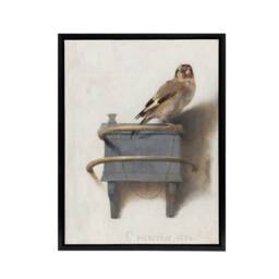 "Artery8 Carel Fabritius The Goldfinch Bird Framed Canvas Wall Art Print in Beige - Size: W12"" x H16""" - thumbnail 1