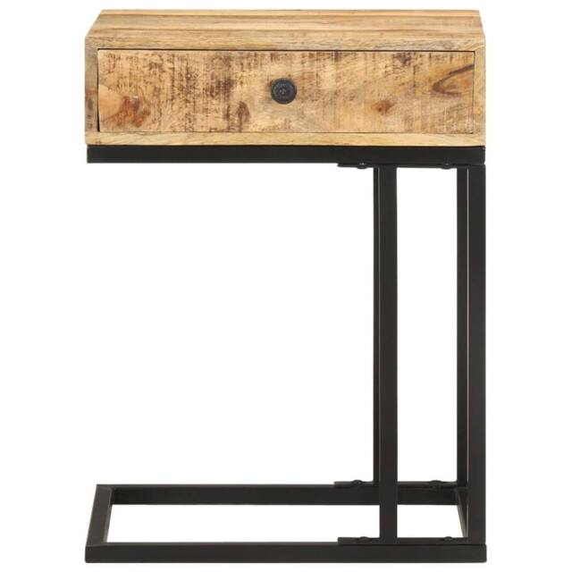 Berkfield Home U-Shaped Side Table 45x30x61 cm Solid Mango Wood in Brown - Size: 45 x 30 x 61 cm - image 1