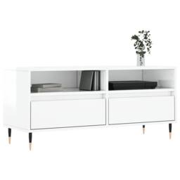 Berkfield Home TV Cabinet High Gloss White 100x34.5x44.5 cm Engineered Wood - thumbnail 3