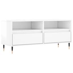 Berkfield Home TV Cabinet High Gloss White 100x34.5x44.5 cm Engineered Wood