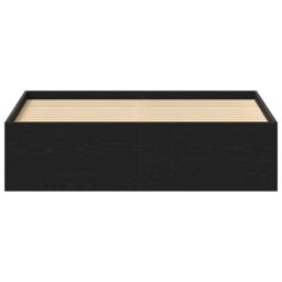 Berkfield Home Bed Frame without Mattress Black Oak 140x200 cm Engineered Wood in Brown - thumbnail 5