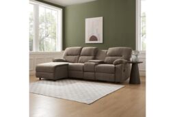 Home Detail Jacob 3 Seater Recliner Sofa With Chaise in Dark Brown - thumbnail 1