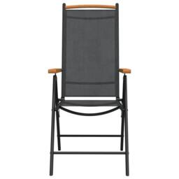 Berkfield Home 7 Piece Garden Dining Set Black & Brown Aluminium - thumbnail 5