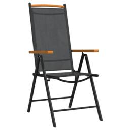 Berkfield Home 7 Piece Garden Dining Set Black & Brown Aluminium - thumbnail 4