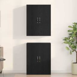 Berkfield Home Cabinets 2 pcs Black Oak 69, 5x34x180 cm Engineered Wood - Size: 5 x 34 x 180 cm - thumbnail 4