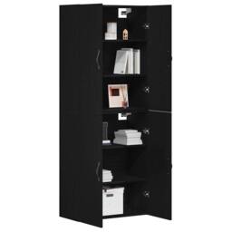 Berkfield Home Cabinets 2 pcs Black Oak 69, 5x34x180 cm Engineered Wood - Size: 5 x 34 x 180 cm - thumbnail 3