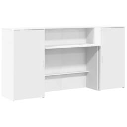 Berkfield Home Reception Desk White 200x50x103.5 cm Engineered Wood - thumbnail 6