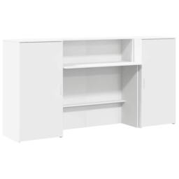 Berkfield Home Reception Desk White 200x50x103.5 cm Engineered Wood - thumbnail 1