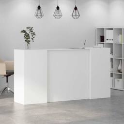 Berkfield Home Reception Desk White 200x50x103.5 cm Engineered Wood - thumbnail 4