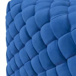 Lemon Pavilion Furniture Colline Small Cobalt Pouffe - Velvet/Metal - L50xW50xH42 cm in Blue - thumbnail 3