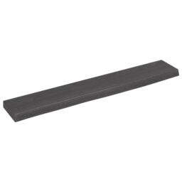 Berkfield Home Wall Shelf Dark Grey 60x10x2 cm Treated Solid Wood Oak in Brown - Size: 60 x 10 x 2 cm - thumbnail 1