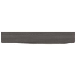 Berkfield Home Wall Shelf Dark Grey 60x10x2 cm Treated Solid Wood Oak in Brown - Size: 60 x 10 x 2 cm - thumbnail 2
