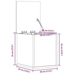 Berkfield Home Storage Box White 30x35x35 cm Engineered Wood - Size: 30 x 35 x 35 cm - thumbnail 9