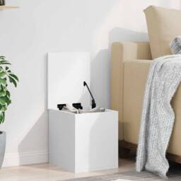 Berkfield Home Storage Box White 30x35x35 cm Engineered Wood - Size: 30 x 35 x 35 cm - thumbnail 1