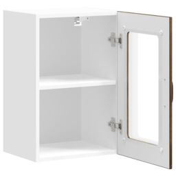 Berkfield Home Kitchen Wall Cabinet with Glass Door Lucca Smoked Oak in Brown - thumbnail 6