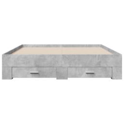 Berkfield Home Bed Frame with Drawers without Mattress Concrete Grey 150x200 cm King Size - thumbnail 4
