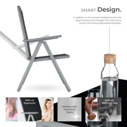 tectake Aluminum Seating Set 8+1 in Silver - Size: XL - thumbnail 3