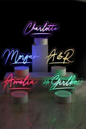 Personalised Memento Company Personalised Free Text LED Colour Changing Desk Night Light in Clear - thumbnail 4