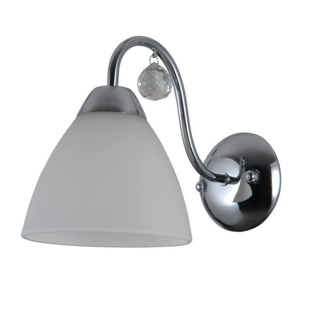Netlighting Stylized Wall Lamp Chrome White 1 Light with White Shade E27 - image 1