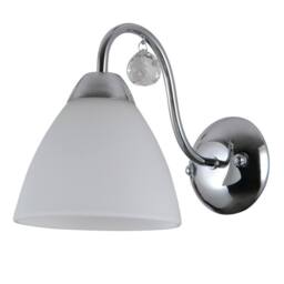 Netlighting Stylized Wall Lamp Chrome White 1 Light with White Shade E27 - thumbnail 2