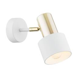 Netlighting Doria Single Spotlight White Structure Brass Elements