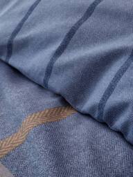 Catherine Lansfield Melrose Tweed 100% Brushed Cotton Duvet Cover & Pillowcase Set in Blue - Size: Single - thumbnail 4