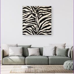 "Warren Reed - Designer White Tiger Print Canvas in Black - Size: W30"" x H30""" - thumbnail 4