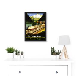 Artery8 Rail Scenic Dome Route Canada Pacific Railways Travel Train A4 Artwork Framed Wall Art Print in Black - thumbnail 2