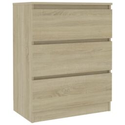 Berkfield Home Sideboard Sonoma Oak 60x35x76 cm Engineered Wood in Brown - Size: 60 x 35 x 76 cm - thumbnail 2