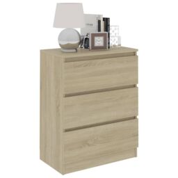 Berkfield Home Sideboard Sonoma Oak 60x35x76 cm Engineered Wood in Brown - Size: 60 x 35 x 76 cm - thumbnail 3