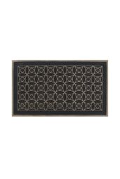 JVL Havana Rubber Pin Doormat 45x75cm Circles in Black - Size: 45 cm x 75 cm - thumbnail 1