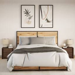 Berkfield Home Bedside Cabinets with LED Lights 2 pcs Brown Oak Engineered Wood - thumbnail 4