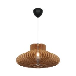 Nordlux Manago Pendant Light Brown Wood Dining Room E27 Mains 50cm - thumbnail 4