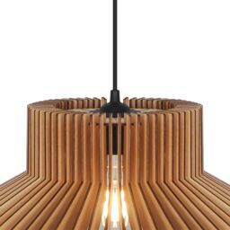 Nordlux Manago Pendant Light Brown Wood Dining Room E27 Mains 50cm - thumbnail 6