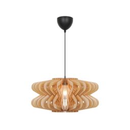Nordlux Manago Pendant Light Brown Wood Dining Room E27 Mains 50cm - thumbnail 5