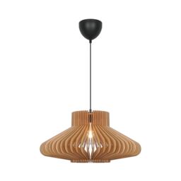 Nordlux Manago Pendant Light Brown Wood Dining Room E27 Mains 50cm - thumbnail 2