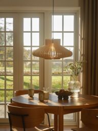 Nordlux Manago Pendant Light Brown Wood Dining Room E27 Mains 50cm - thumbnail 9