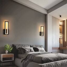 Nordara 16W Modern LED Wall Light Black Acrylic Indoor Wall Lamp Warm White - thumbnail 5