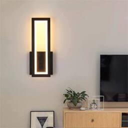 Nordara 16W Modern LED Wall Light Black Acrylic Indoor Wall Lamp Warm White - thumbnail 6