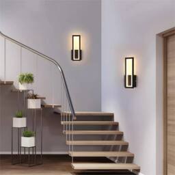 Nordara 16W Modern LED Wall Light Black Acrylic Indoor Wall Lamp Warm White - thumbnail 4