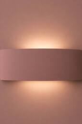ValueLights Vincent Curved Ceramic Up/Down Flush Wall Sconce Light with Bulb in Dusty Pink - thumbnail 3
