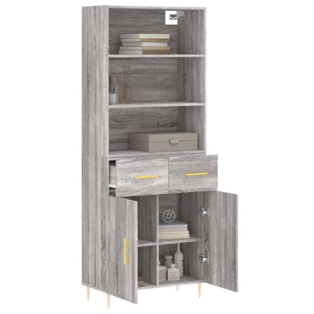 Berkfield Home Highboard Grey Sonoma 69.5x34x180 cm Engineered Wood - image 1