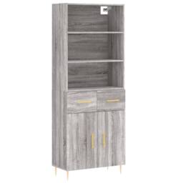 Berkfield Home Highboard Grey Sonoma 69.5x34x180 cm Engineered Wood - thumbnail 3