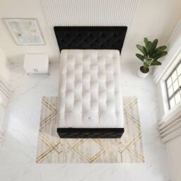 "Somnior Ziggy Velvet Divan Bed Mattress 2 Draw 54"" Headboard 22"" Footboard in Black - Size: Super King" - thumbnail 5