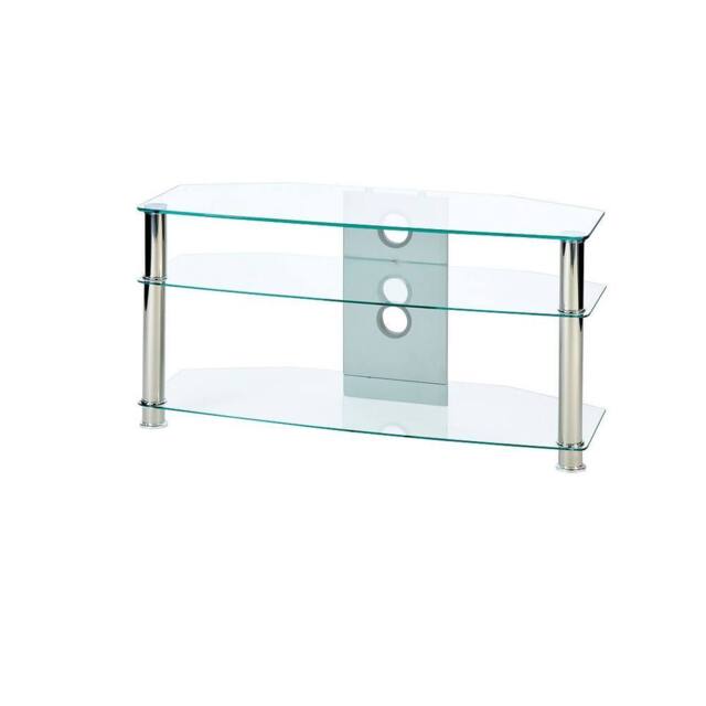 Moderna MMT Clear Glass TV Stand, 100cm, Fits 32 to 47 Inch TV - image 1
