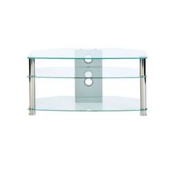 Moderna MMT Clear Glass TV Stand, 100cm, Fits 32 to 47 Inch TV - thumbnail 3