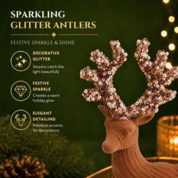 Shatchi 20cm Velvet Deer Christmas Reindeer Figurine in Dark Brown - Size: 20 cm - thumbnail 5