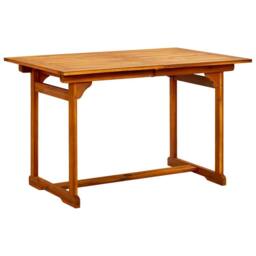 Berkfield Home Garden Dining Table (120-170)x80x75 cm Solid Acacia Wood in Brown - thumbnail 4