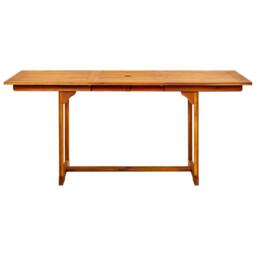 Berkfield Home Garden Dining Table (120-170)x80x75 cm Solid Acacia Wood in Brown - thumbnail 5